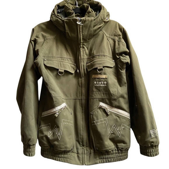 Westbeach khaki winter Adapt series hooded jacket Sz M - Picture 1 of 10